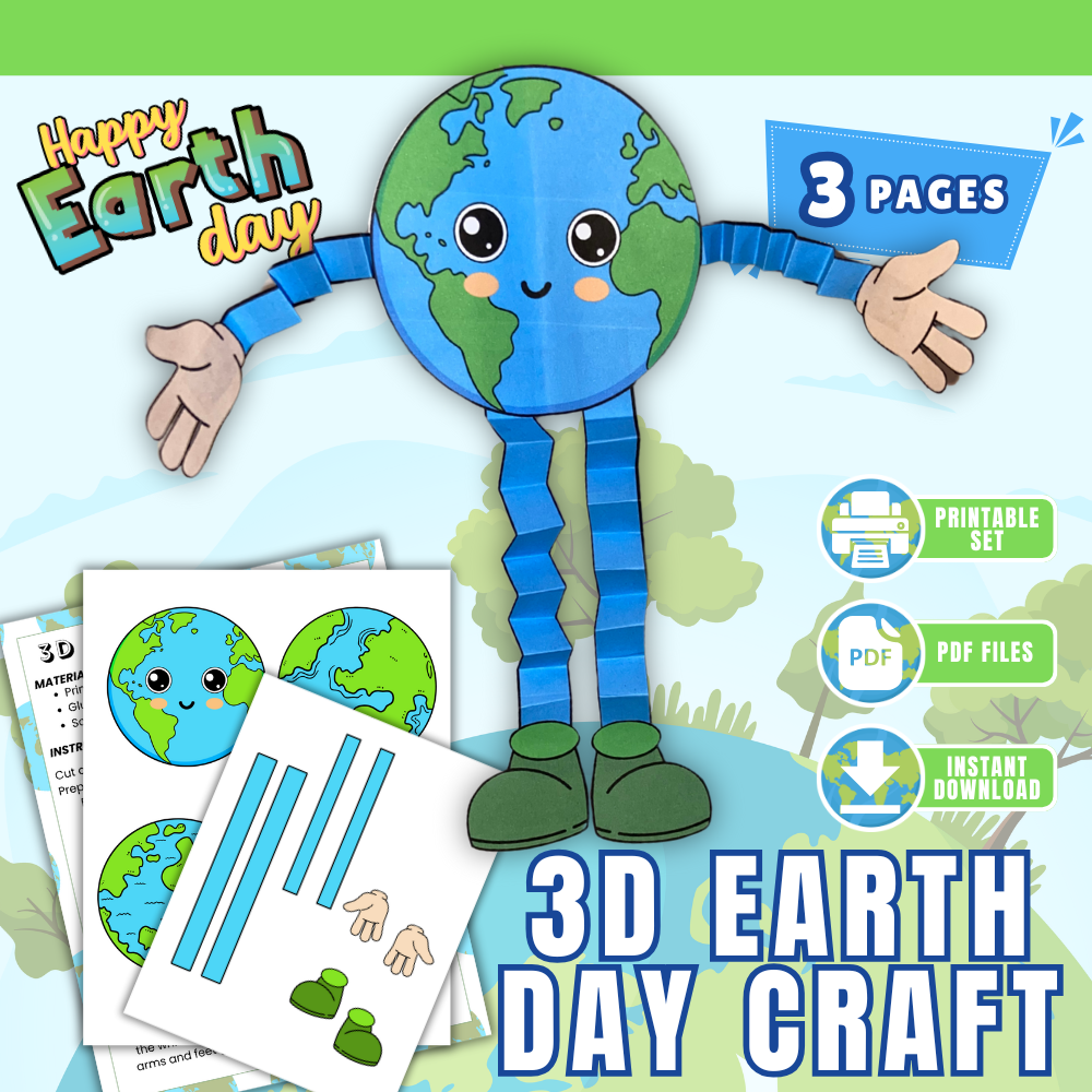 Printable 3D Earth Day Craft