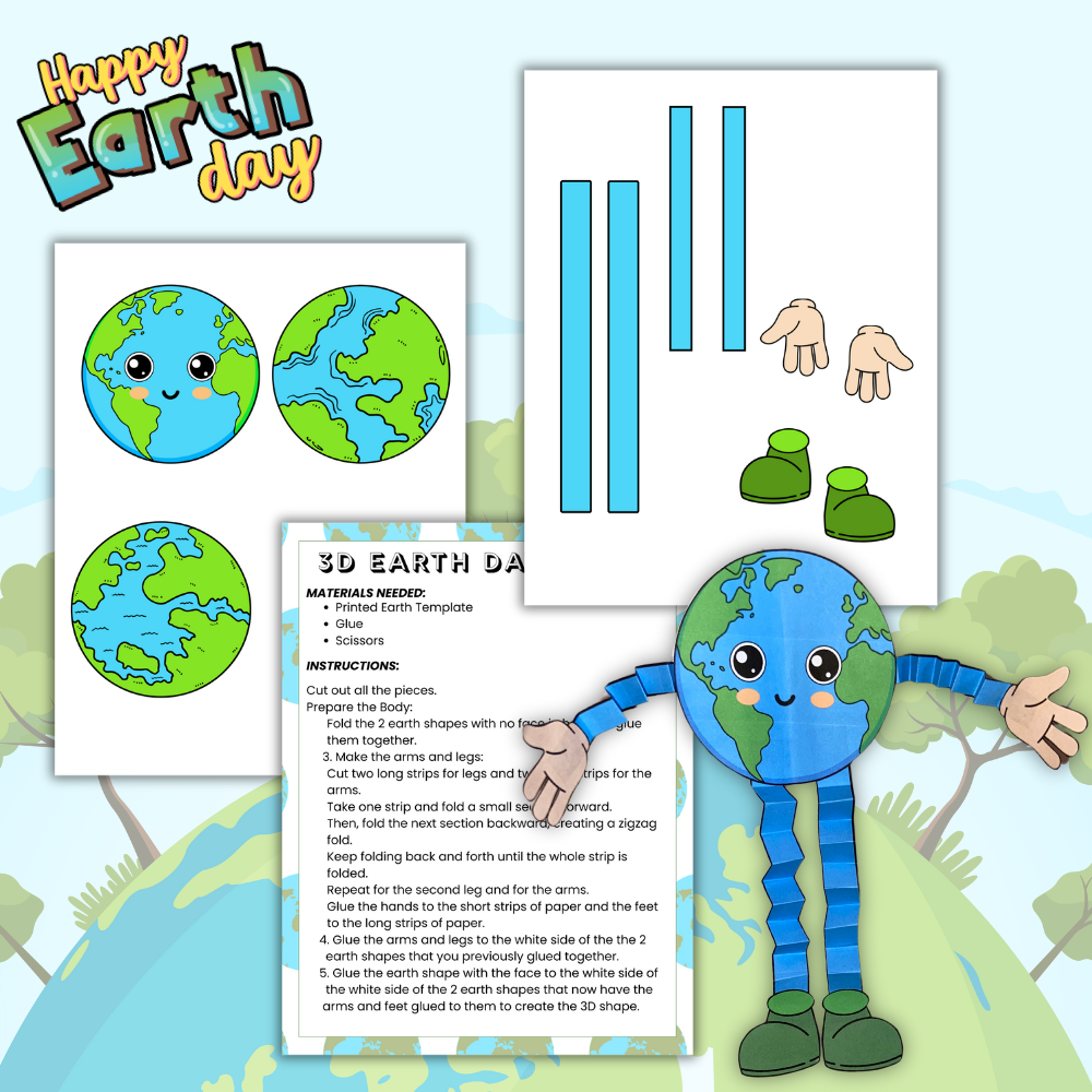 Printable 3D Earth Day Craft