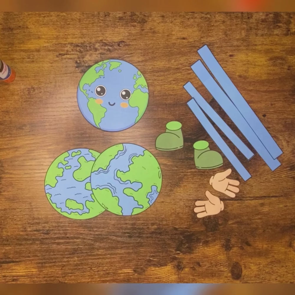 Printable 3D Earth Day Craft and Certificate of Completion